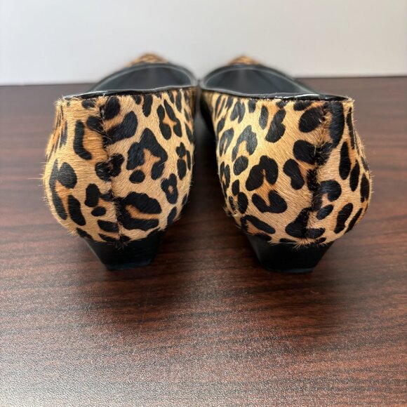 Calvin Klein Women's Leopard Print Pepin Pony Hair Low 1 inch Heels Flats Sz 7.5 - Picture 4 of 7